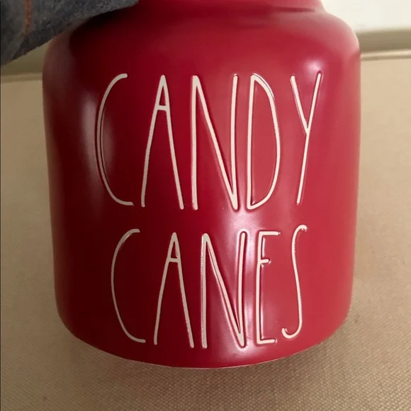 Awesome Rae Dunn Red “Candy Cane” Artisan Jar (large) - Picture 2 of 6
